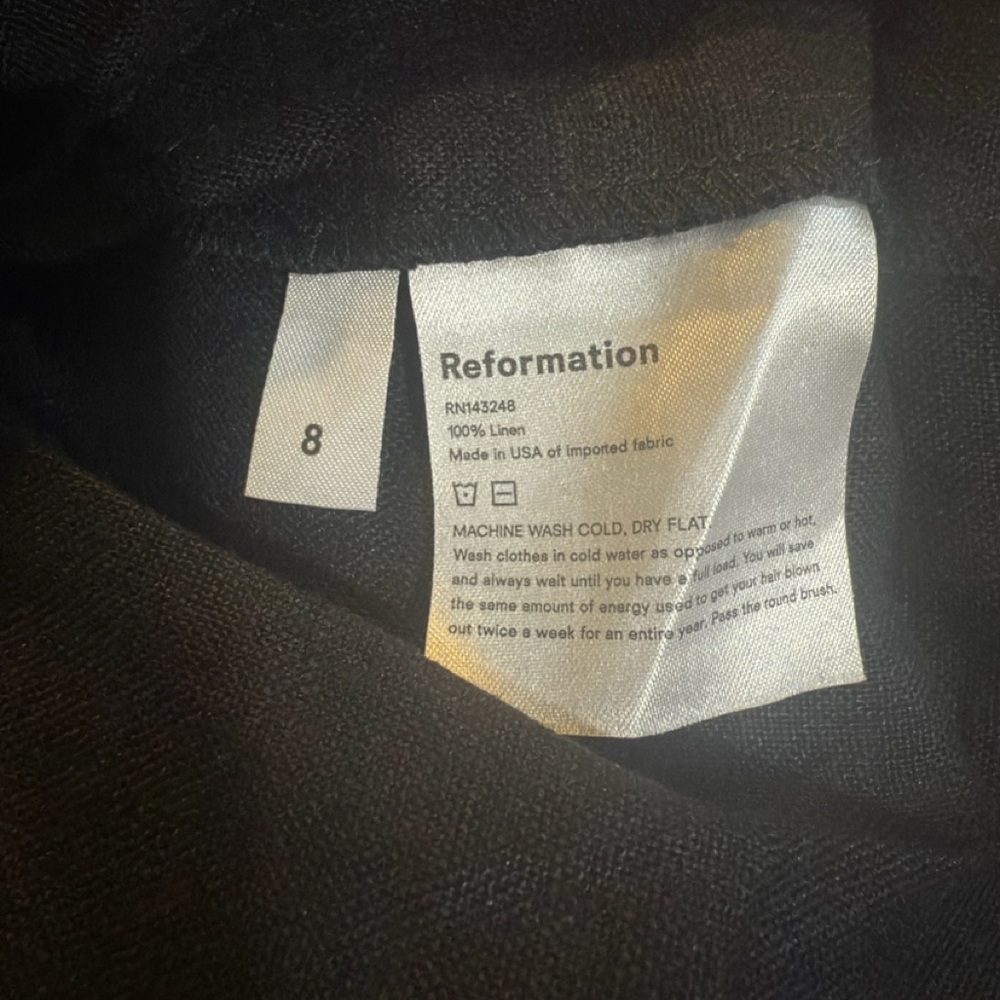 Reformation Black Linen Oboe Dress - Picture 11 of 11